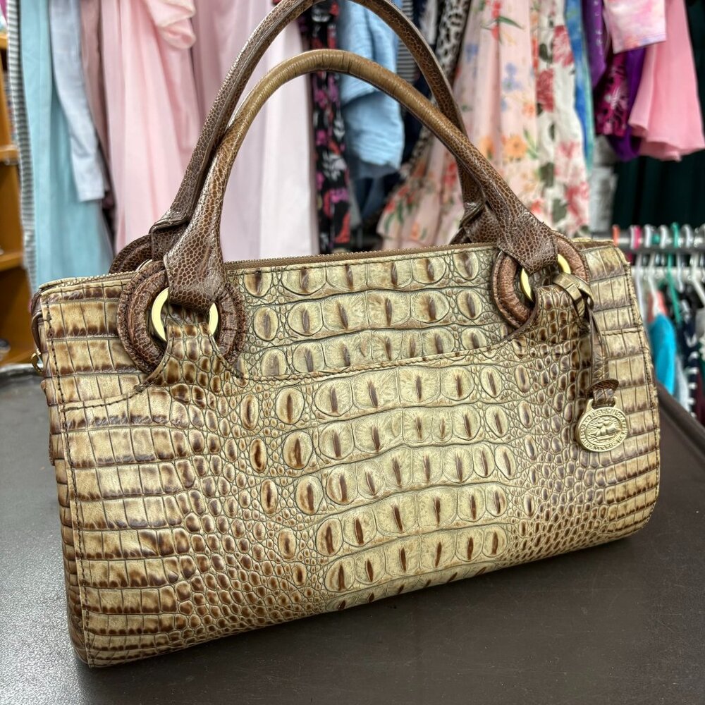 Brahmin Croc embossed shoulder bag